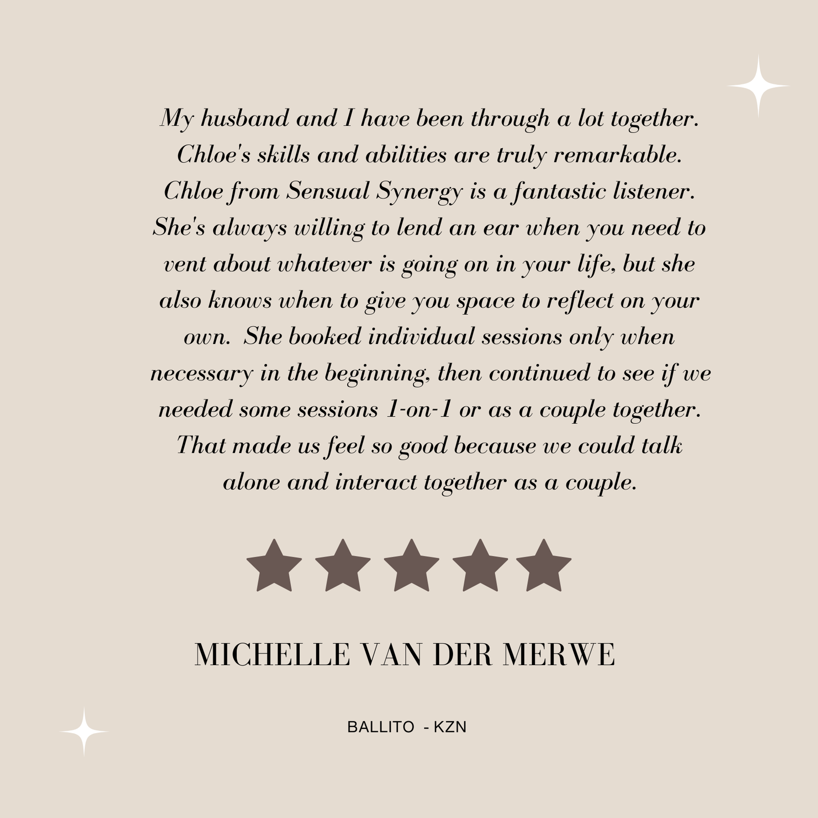 Sensual Synergy with Chloe-Jean Life Coach and Sex Therapist South Africa